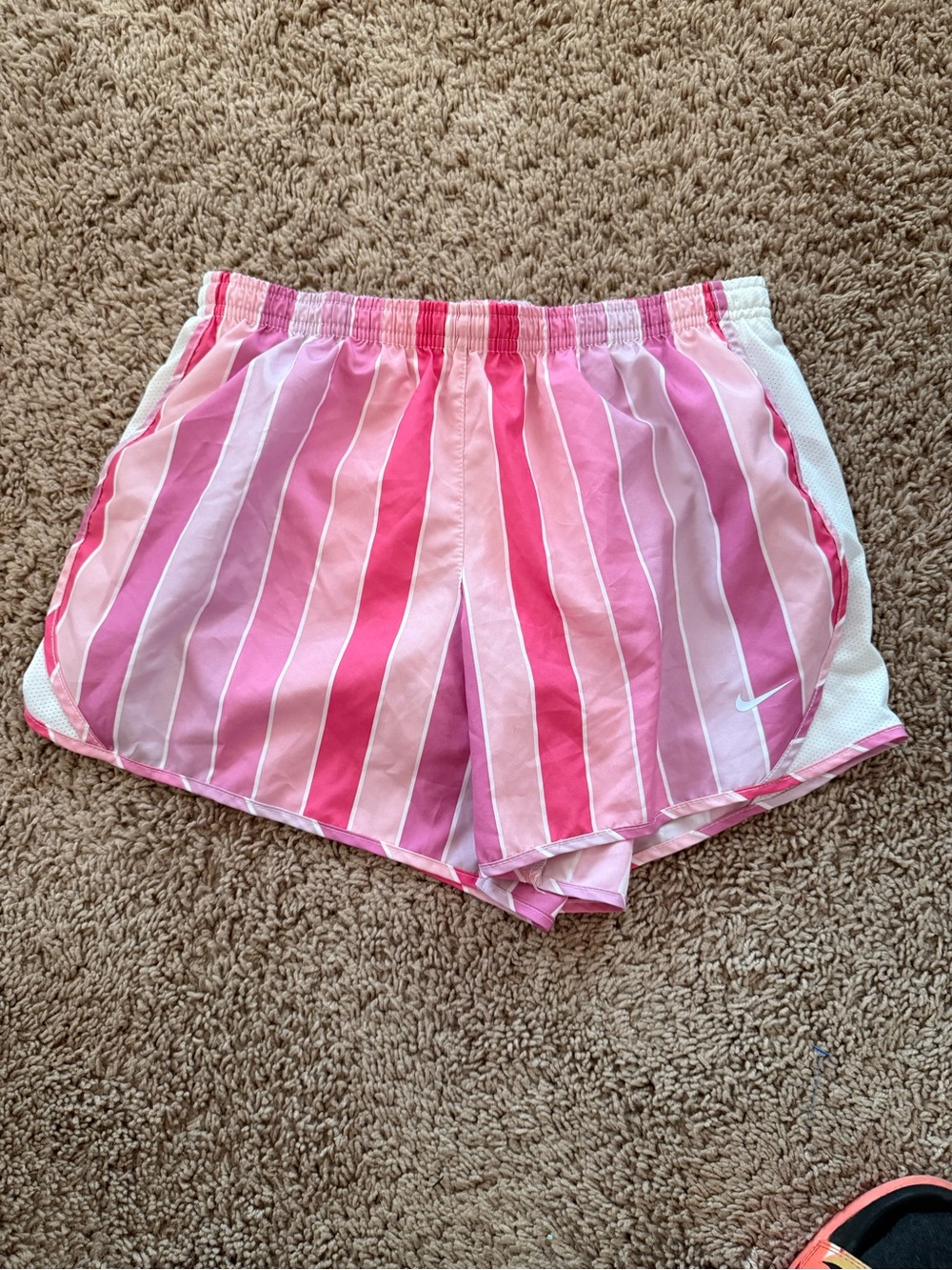Nike Pink Multi-Striped Athletic Shorts